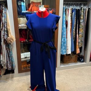 Calvin Klein royal blue shirt sleeves jumpsuit New without tags Size 12